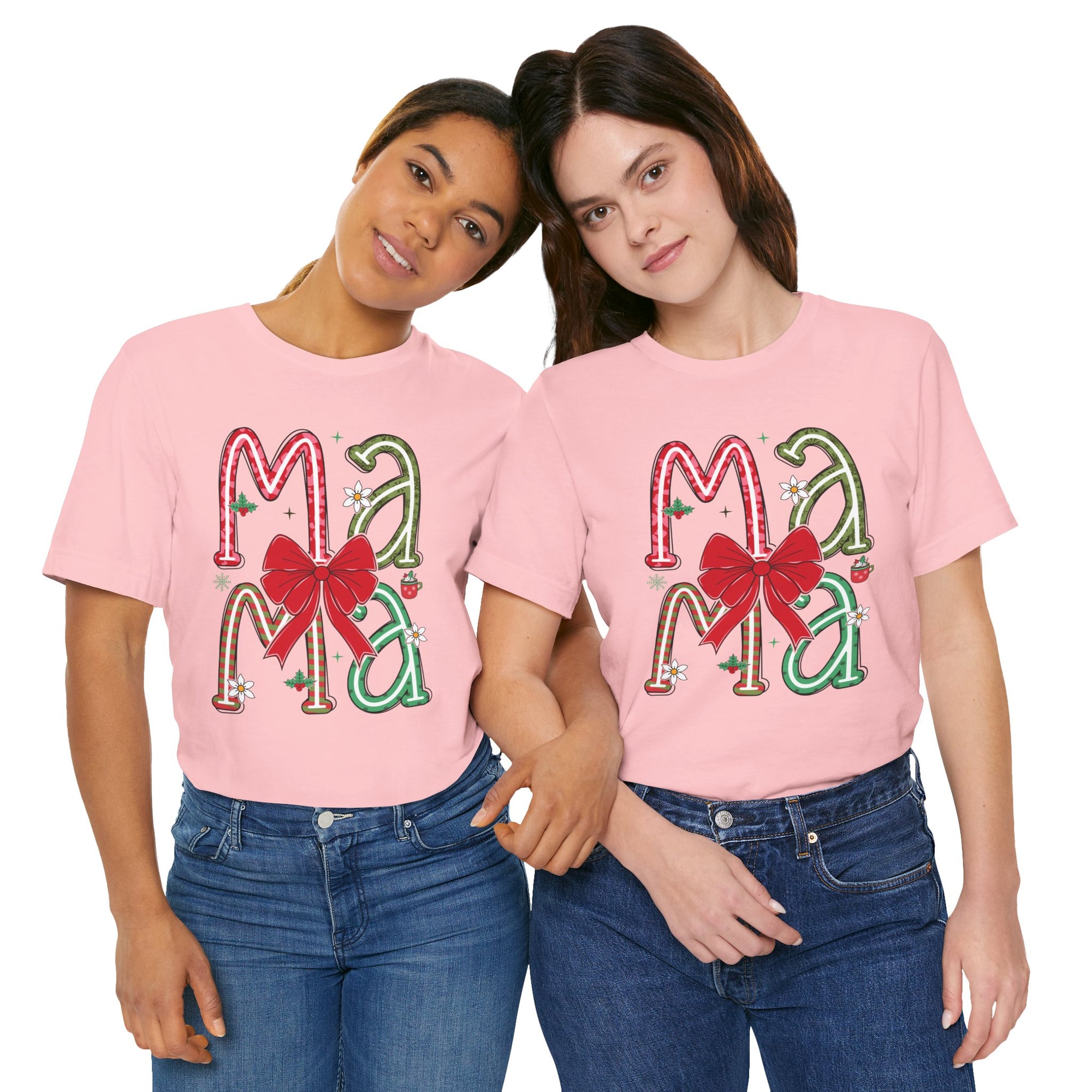 Festive Mama Tee - Holiday T-Shirt, Christmas Gift, Family Gathering, Casual Wear, Mom Shirt