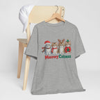 Meowy Catmas Short Sleeve Tee - Festive Cat Christmas T-Shirt