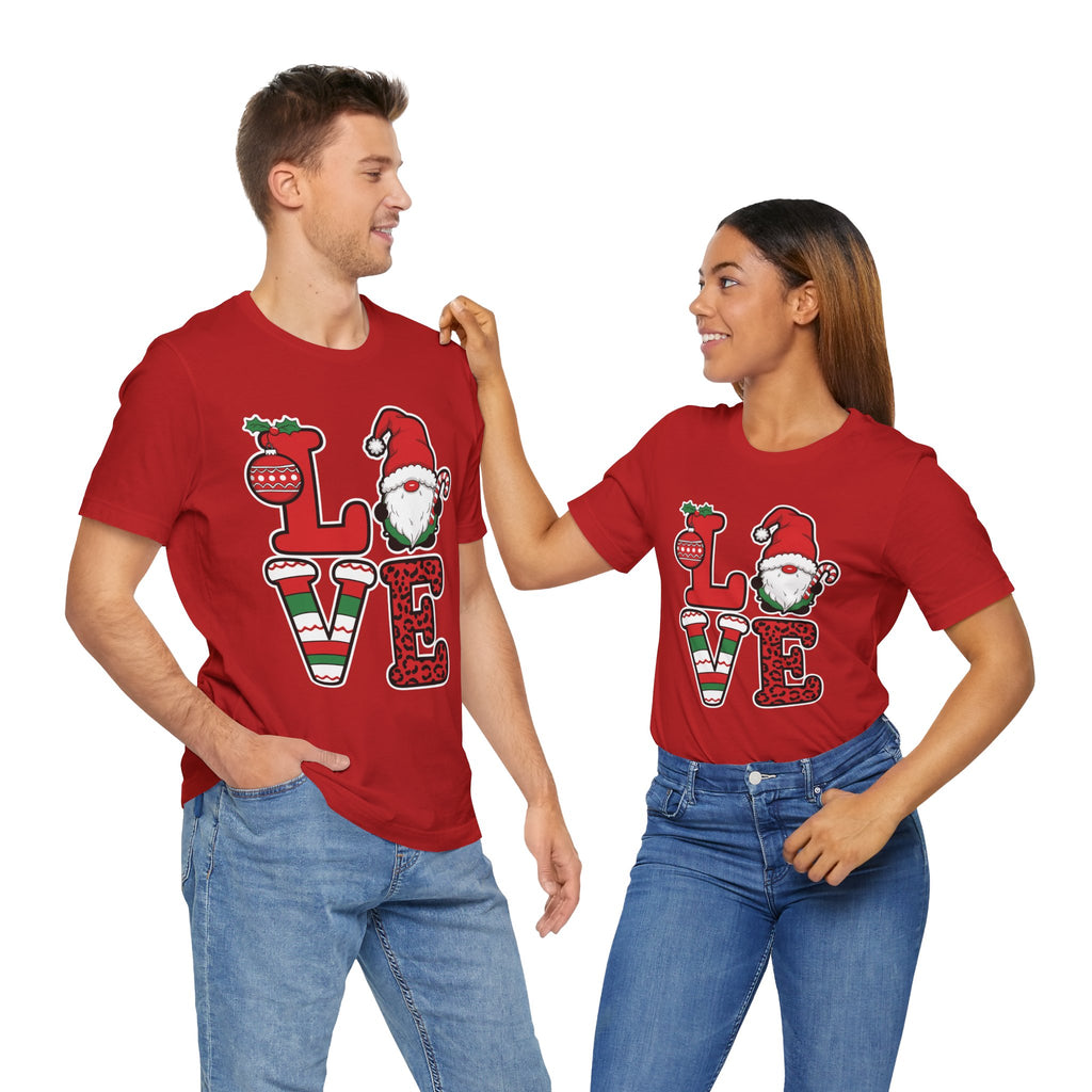 Christmas LOVE T-Shirt / Santa Gnome Holiday Graphic Tee