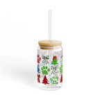 Festive Sipper Glass, Holiday Drinkware, Christmas Gifts, Eco-Friendly