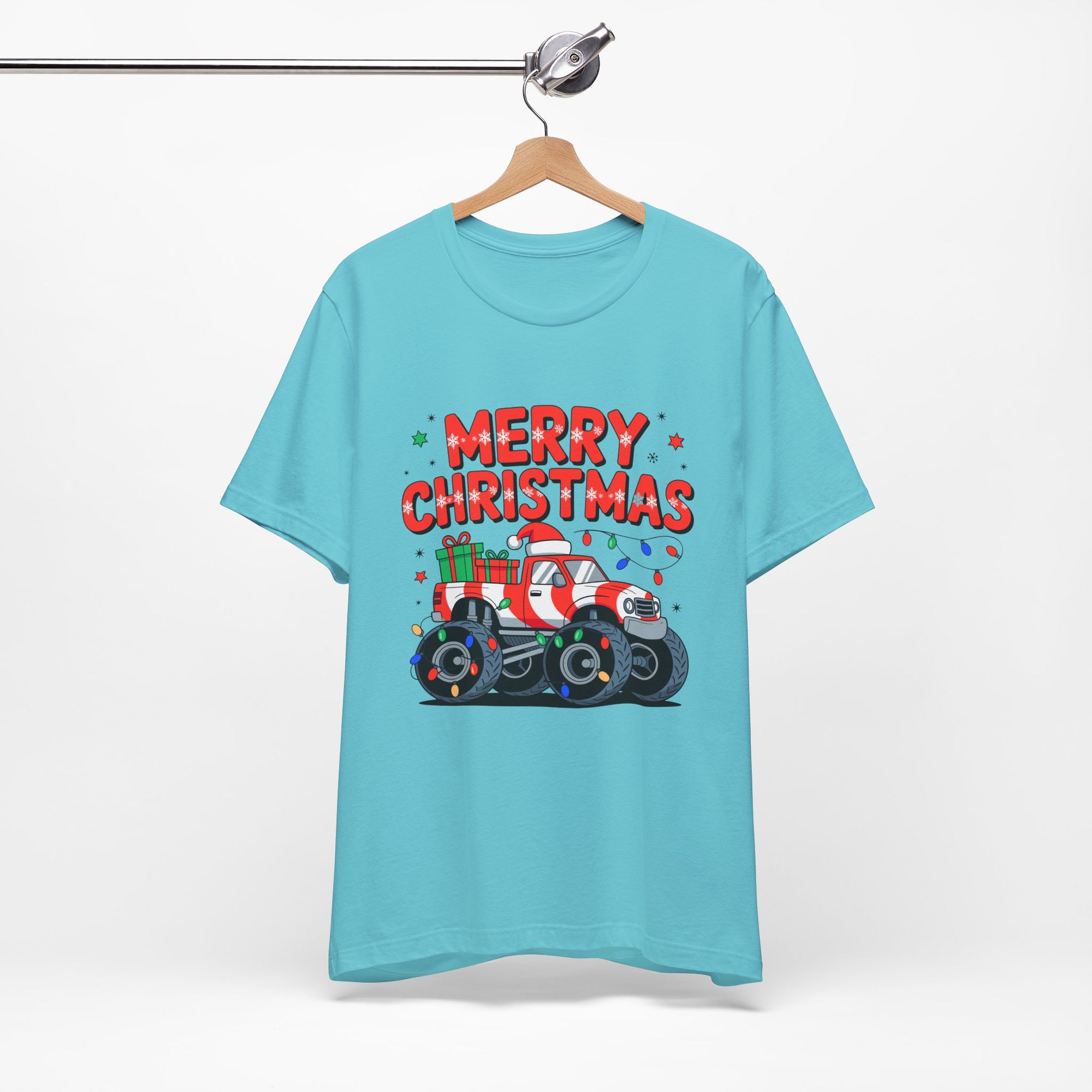 Merry Christmas Monster Truck  Festive Holiday Graphic Shirt