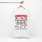 Skeleton Christmas Tee, Holiday Shirt, Unisex Christmas T-Shirt, Fun Winter Apparel, Party Outfit.