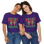 Merry Christmas Unisex Short Sleeve Tee, Holiday Shirt, Christmas Gift, Casual Wear, Family Matching Outfits