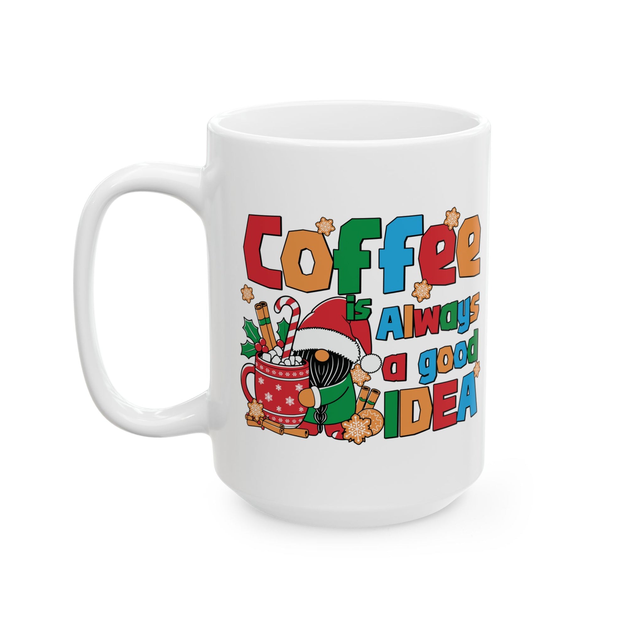 Festive Coffee Mug, Holiday Gift for Coffee Lovers, Cute Christmas Decor, Cheerful Beverage Cup, Fun Santa Design