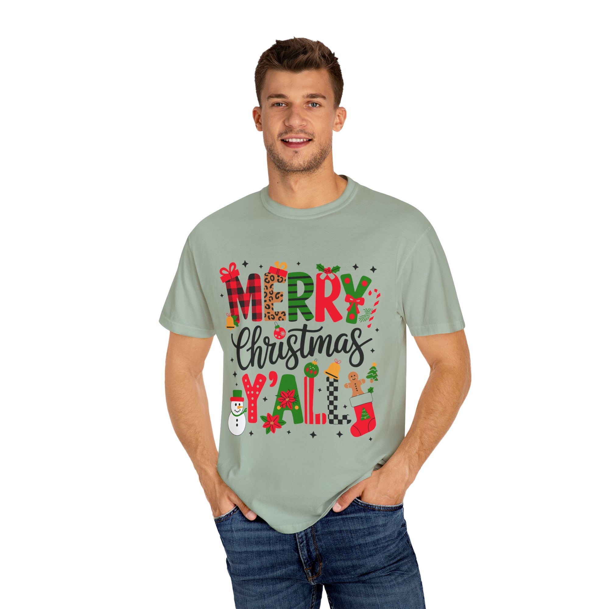Merry Christmas Y'all T-shirt, Unisex Holiday Tee