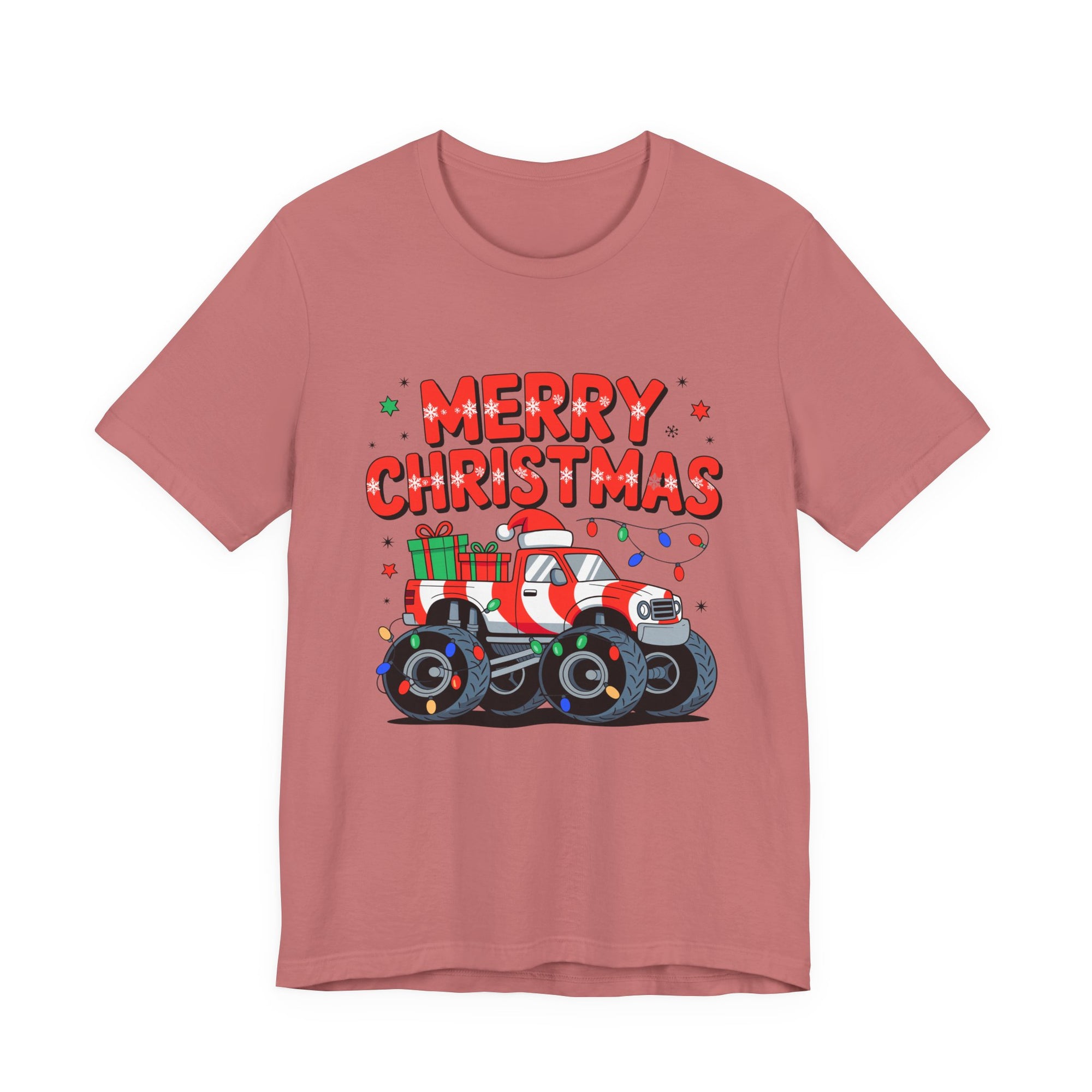 Merry Christmas Monster Truck  Festive Holiday Graphic Shirt