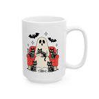 Cozy Cat Vibes Ceramic Mug, Cat Lover Gift, Cute Coffee Cup for Home, Halloween Decor, 11oz or 15oz