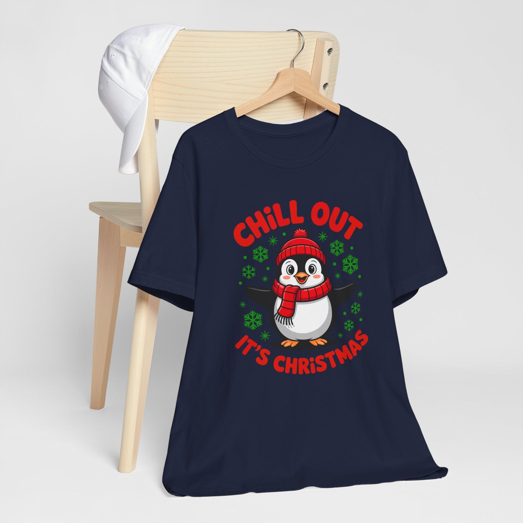 Christmas Penguin Tee | Chill Out It's Christmas, Unisex Holiday Shirt, Winter Apparel, Festive Gift, Cozy Christmas Tee