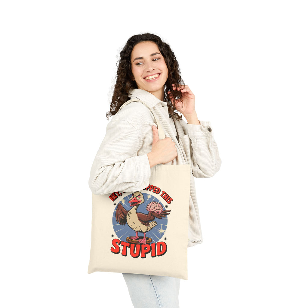 Funny Cotton Canvas Tote Bag, Reusable Shopping Bag