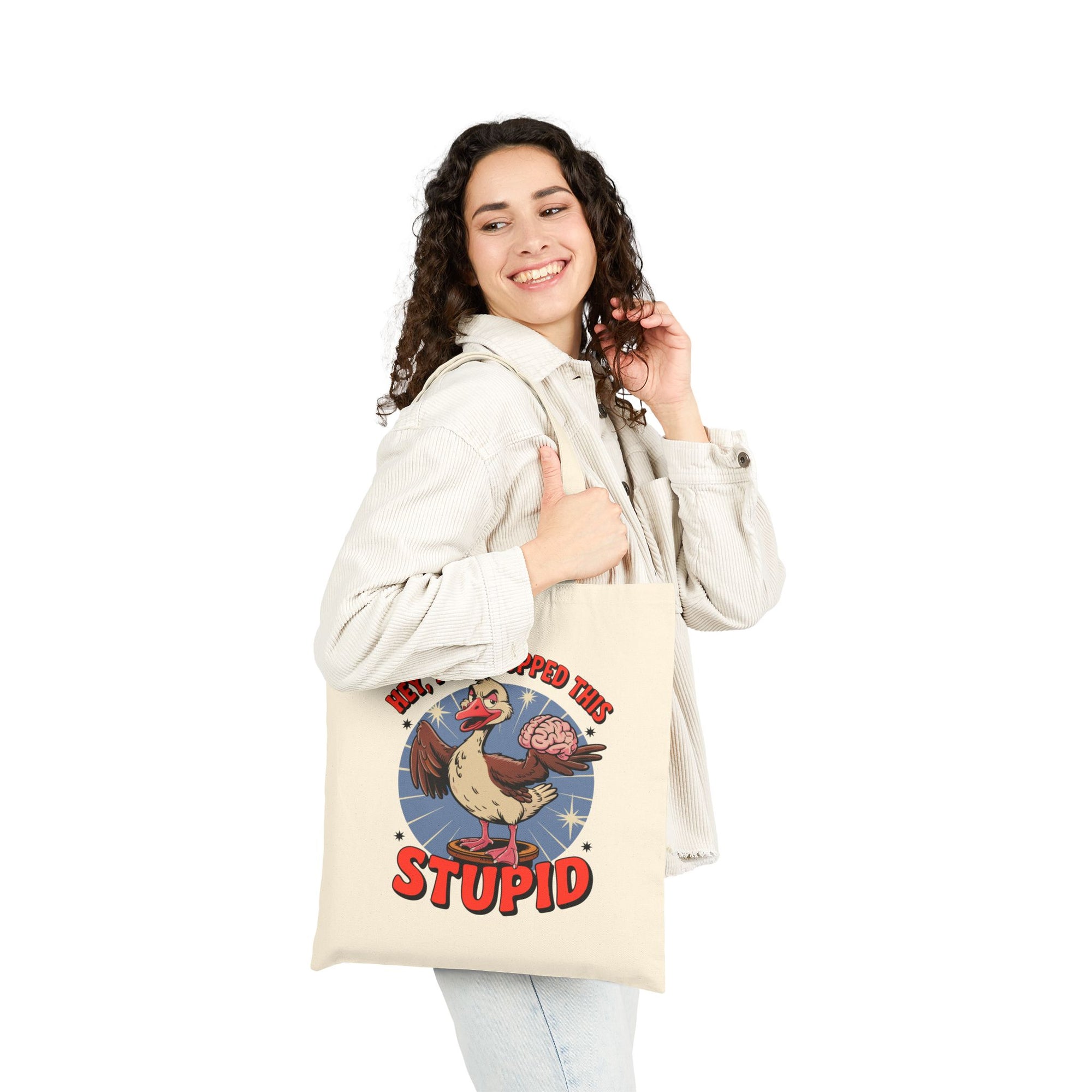 Funny Cotton Canvas Tote Bag, Reusable Shopping Bag