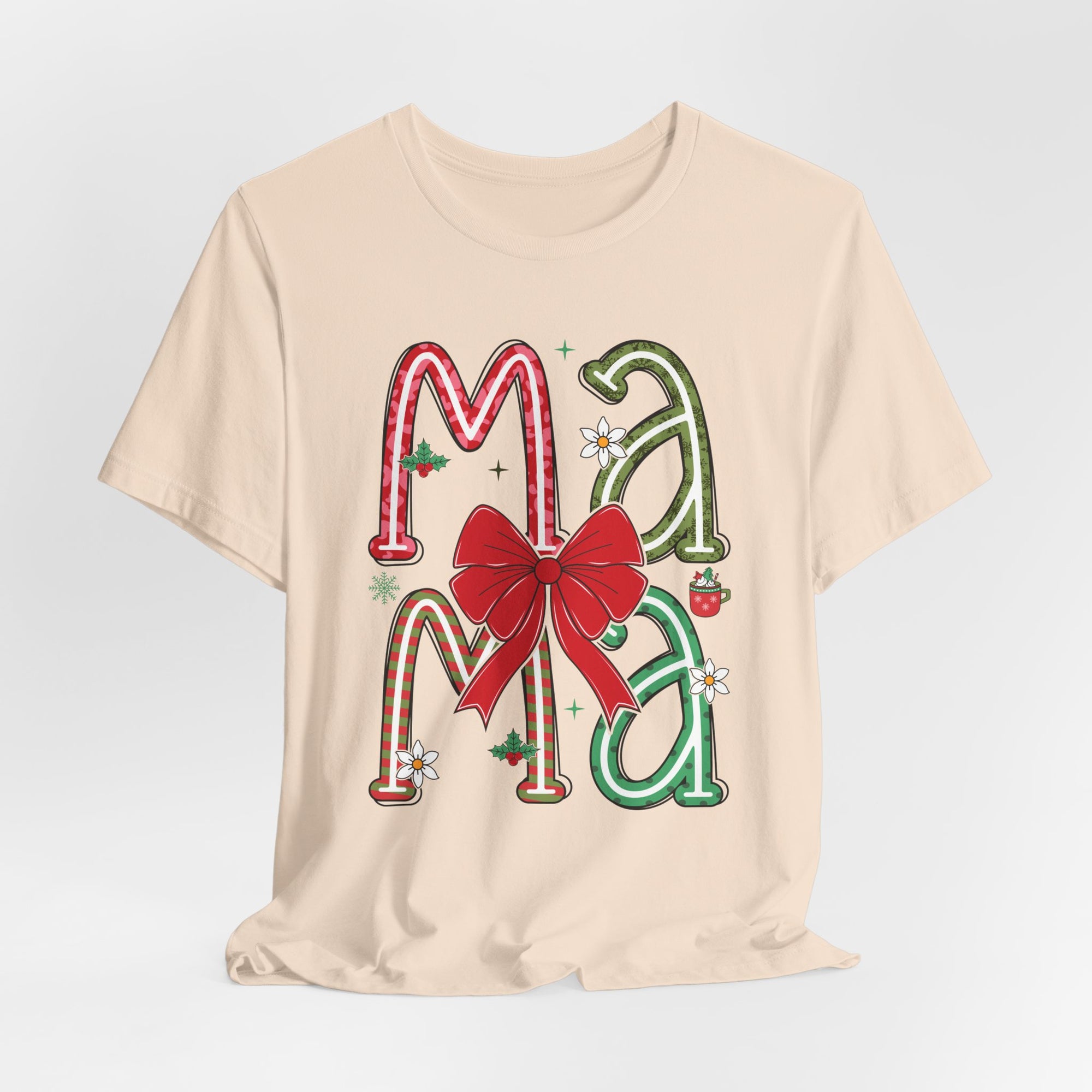 Festive Mama Tee - Holiday T-Shirt, Christmas Gift, Family Gathering, Casual Wear, Mom Shirt