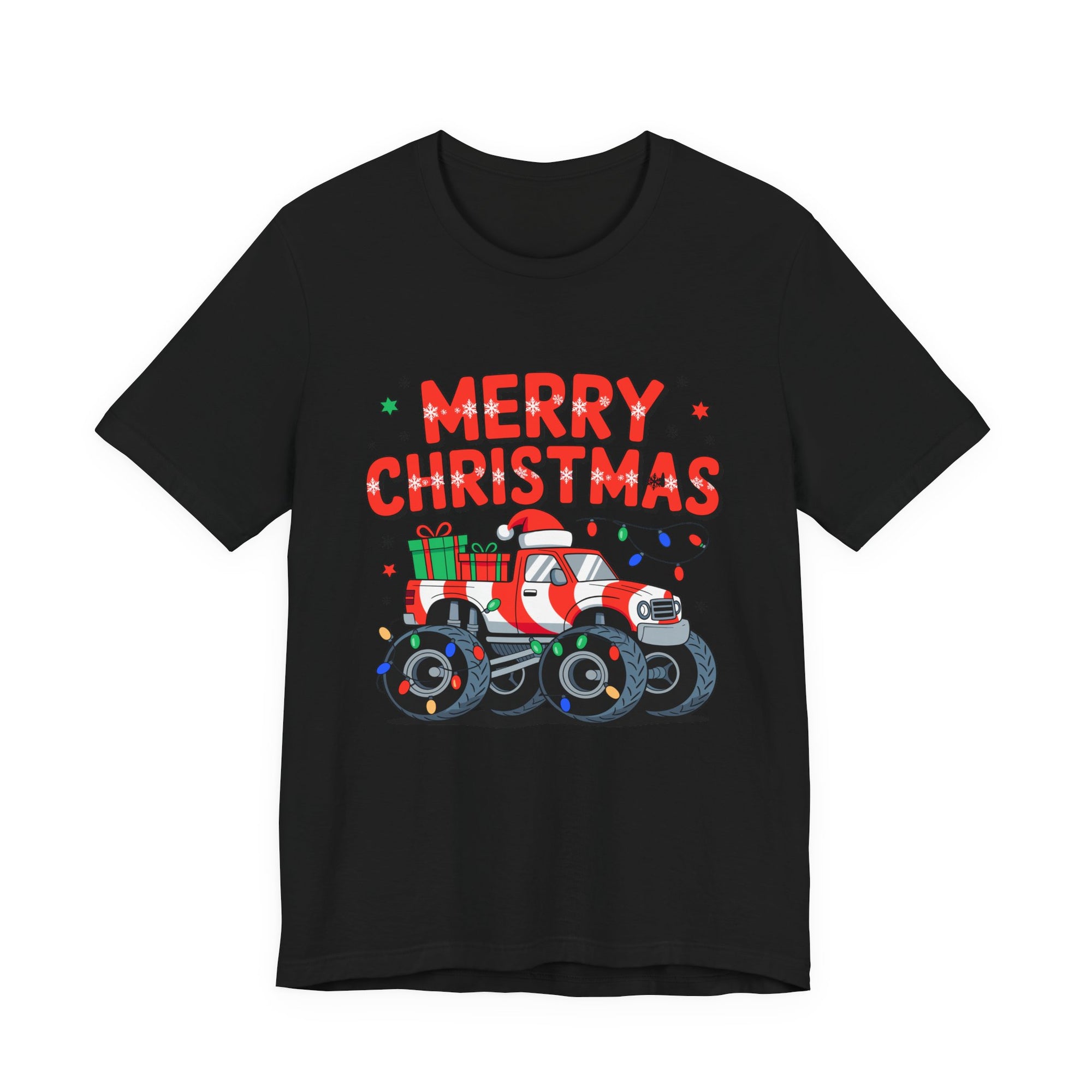 Merry Christmas Monster Truck  Festive Holiday Graphic Shirt