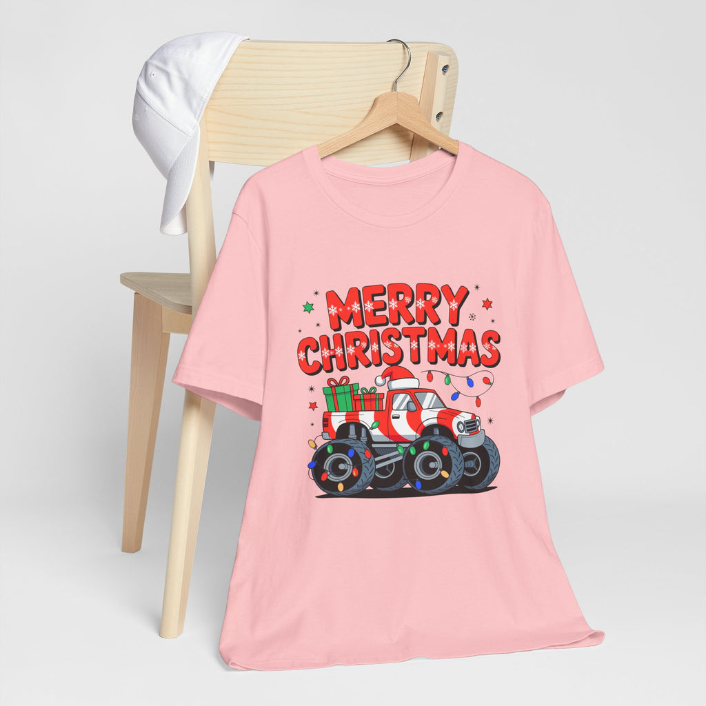 Merry Christmas Monster Truck  Festive Holiday Graphic Shirt