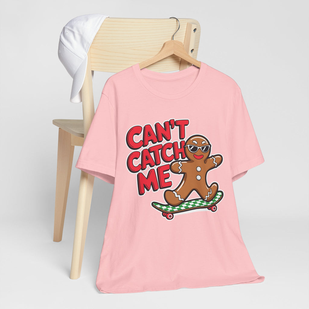 Gingerbread Skateboard Tee, Funny Holiday T-Shirt, Unisex Christmas Gift