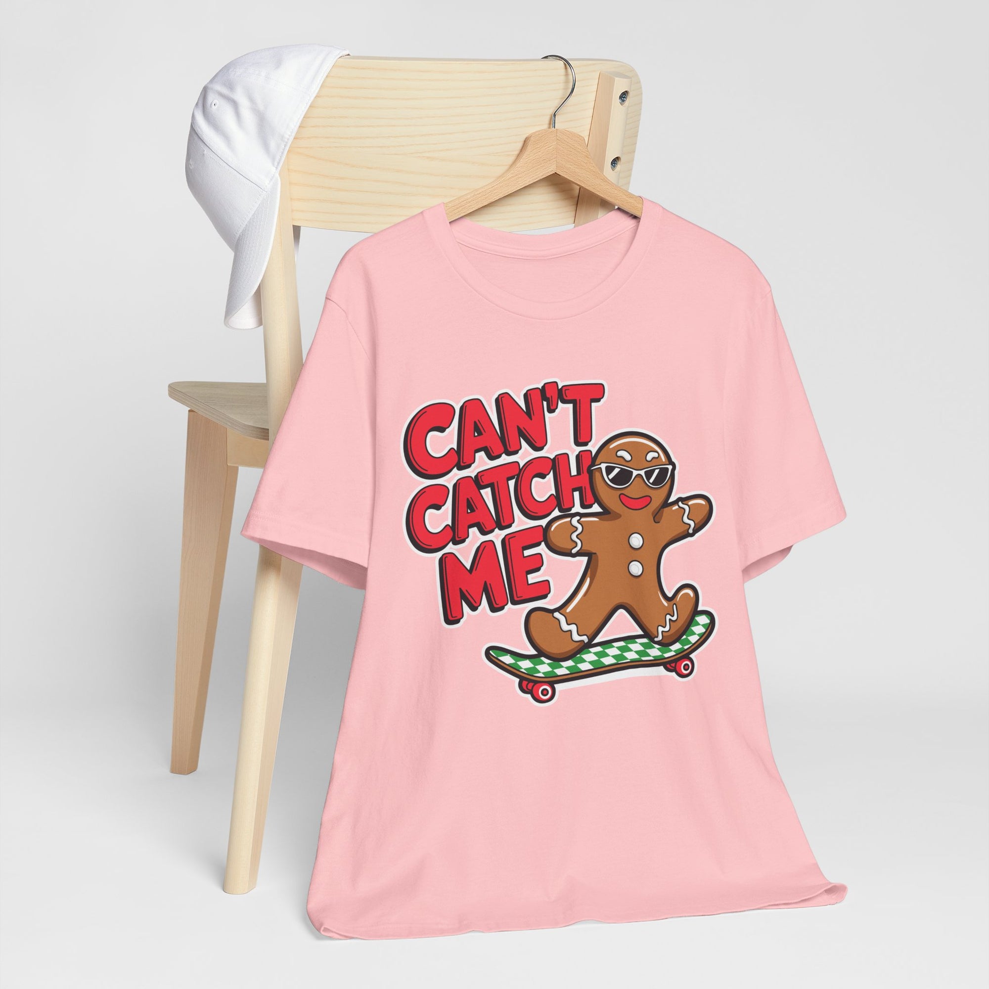 Gingerbread Skateboard Tee, Funny Holiday T-Shirt, Unisex Christmas Gift