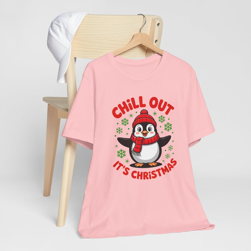 Christmas Penguin Tee | Chill Out It's Christmas, Unisex Holiday Shirt, Winter Apparel, Festive Gift, Cozy Christmas Tee