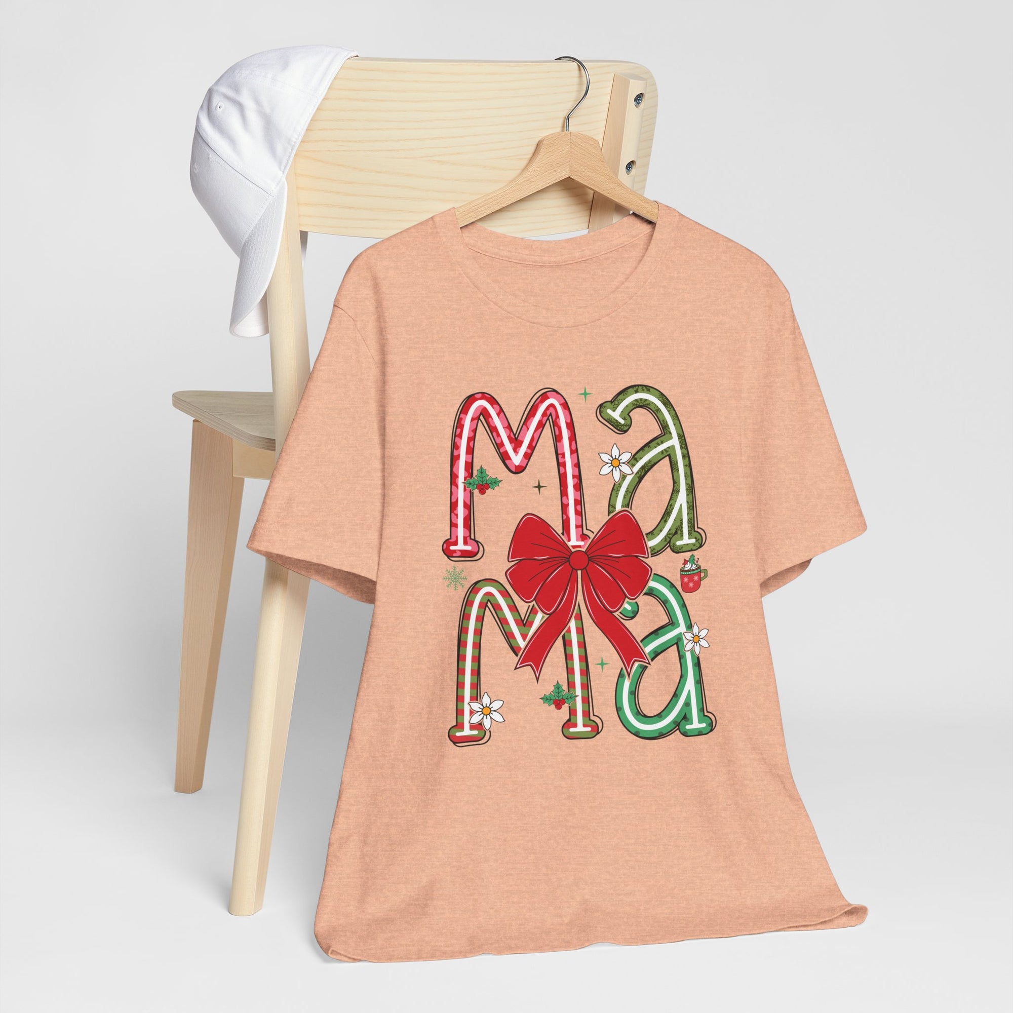 Festive Mama Tee - Holiday T-Shirt, Christmas Gift, Family Gathering, Casual Wear, Mom Shirt
