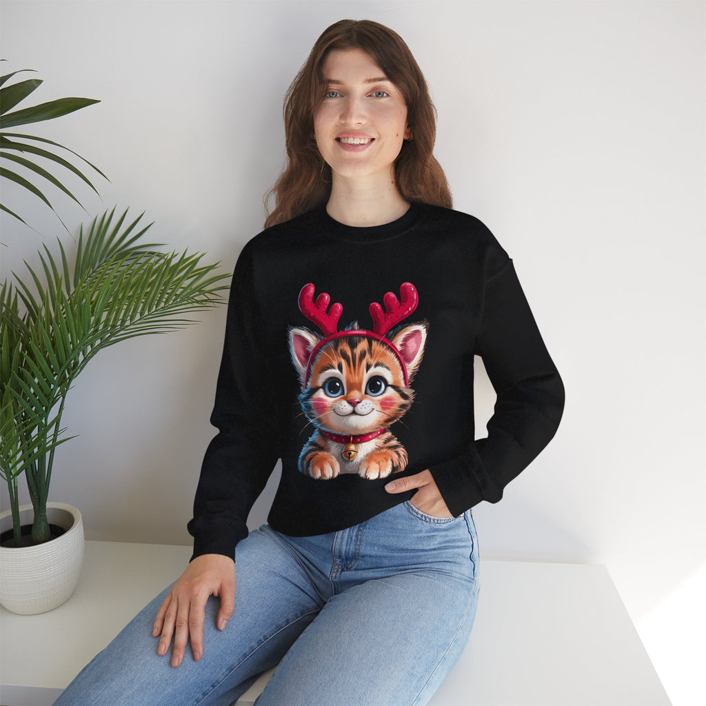 Cute Cat Antlers Crewneck Sweatshirt