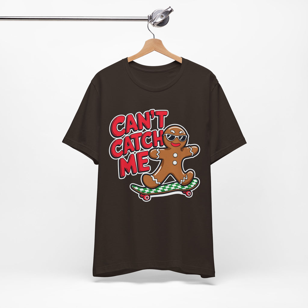 Gingerbread Skateboard Tee, Funny Holiday T-Shirt, Unisex Christmas Gift