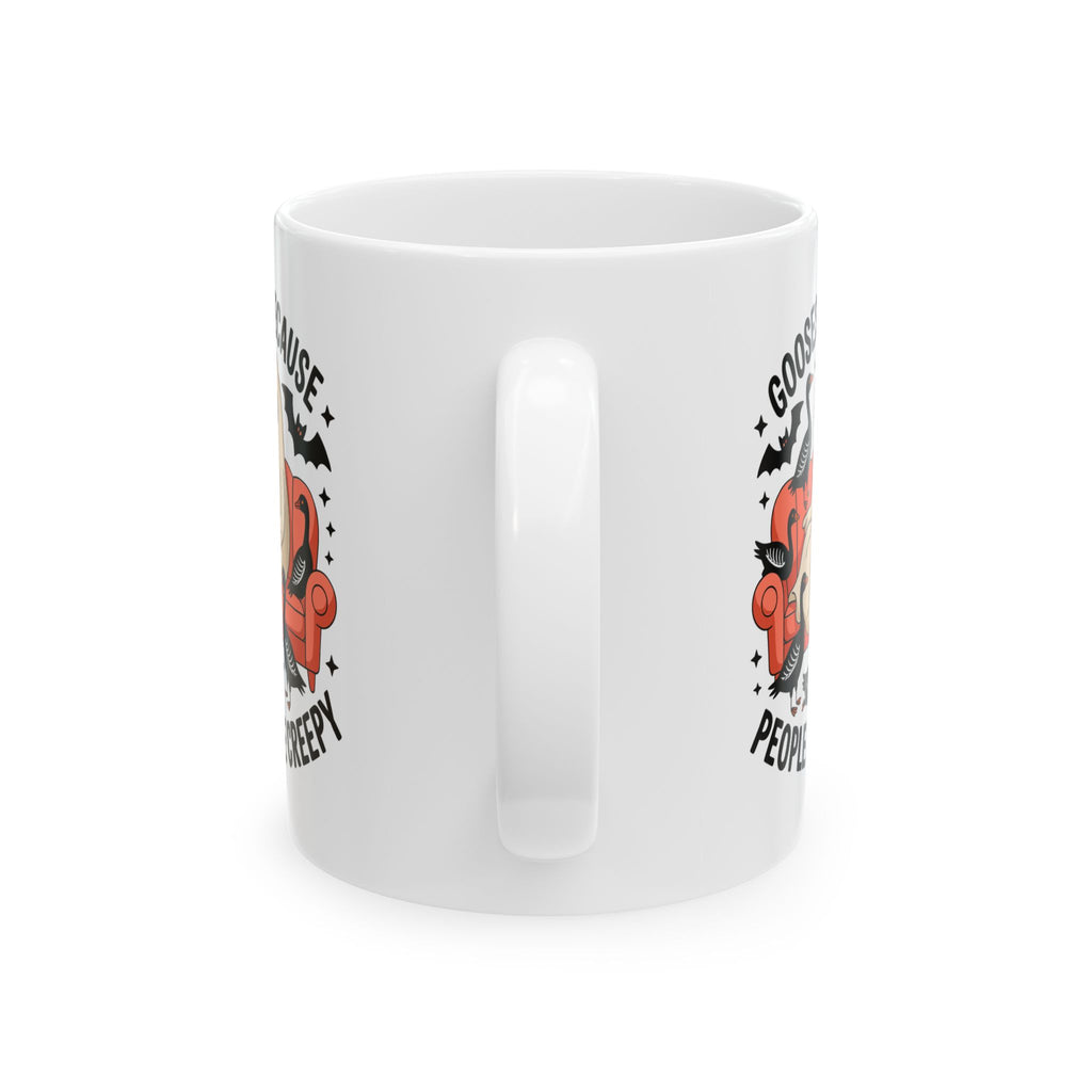 Funny Ghost with Geese Mug – Spooky Cute Halloween Coffee Cup