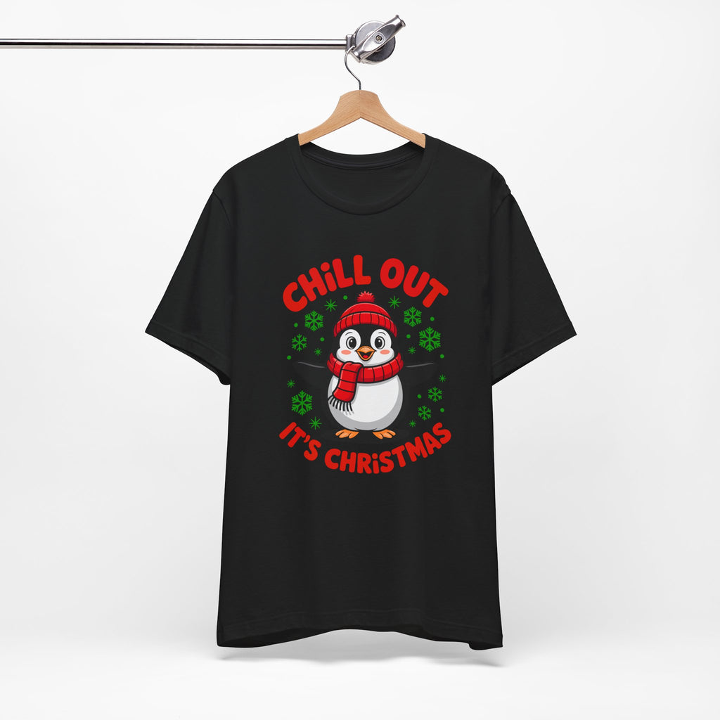 Christmas Penguin Tee | Chill Out It's Christmas, Unisex Holiday Shirt, Winter Apparel, Festive Gift, Cozy Christmas Tee