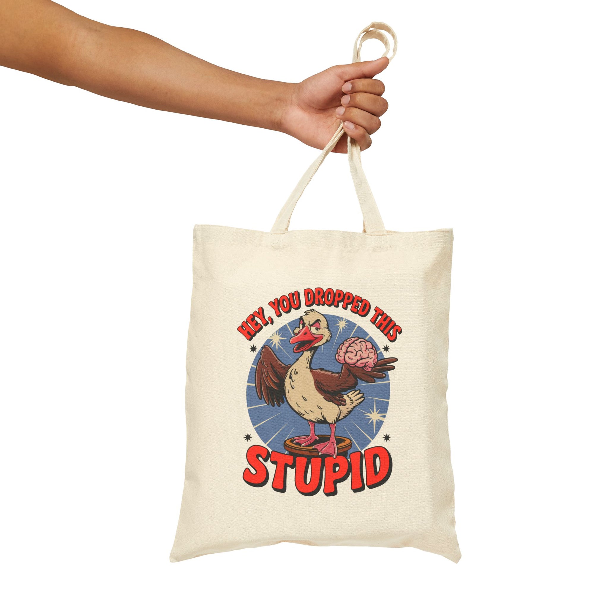 Funny Cotton Canvas Tote Bag, Reusable Shopping Bag