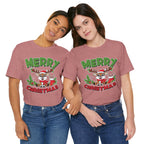Merry Christmas Reindeer Tee, Festive Holiday Shirt, Unisex Christmas Apparel, Cute Gifts for Him/Her, Holiday Party Outfit