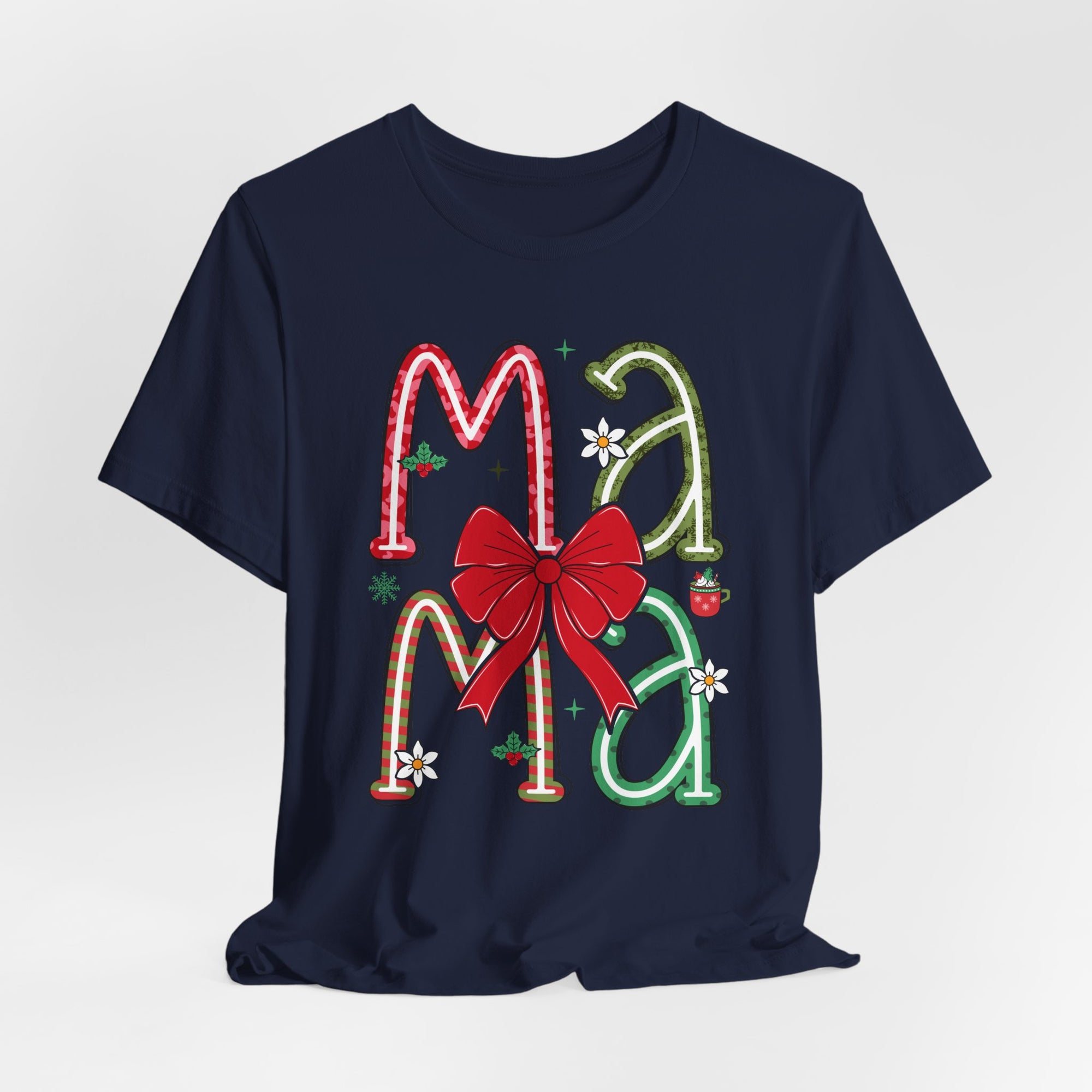 Festive Mama Tee - Holiday T-Shirt, Christmas Gift, Family Gathering, Casual Wear, Mom Shirt