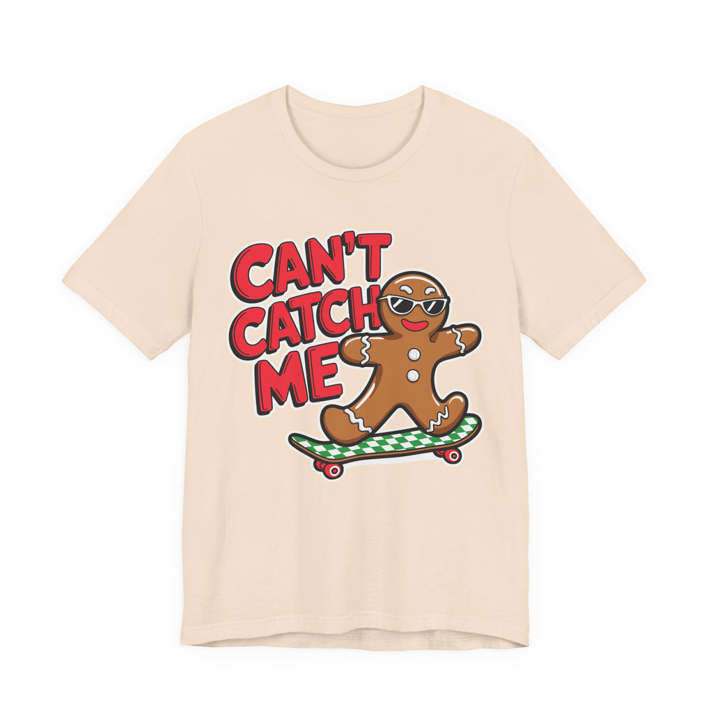 Gingerbread Skateboard Tee, Funny Holiday T-Shirt, Unisex Christmas Gift