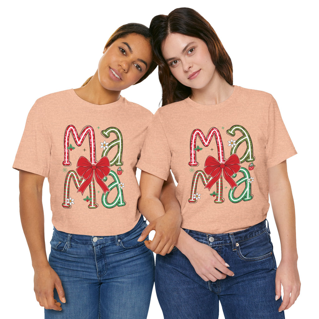 Festive Mama Tee - Holiday T-Shirt, Christmas Gift, Family Gathering, Casual Wear, Mom Shirt