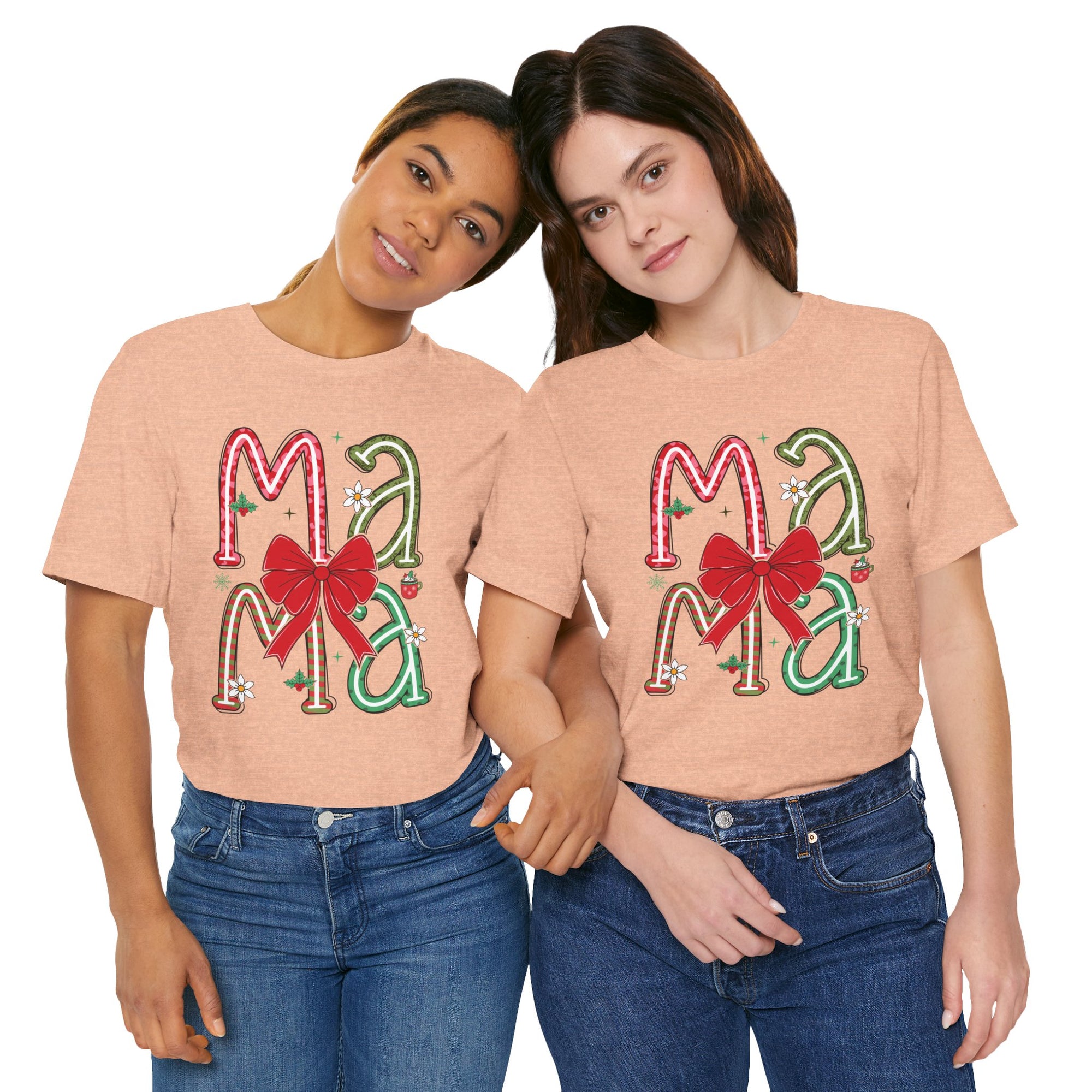 Festive Mama Tee - Holiday T-Shirt, Christmas Gift, Family Gathering, Casual Wear, Mom Shirt