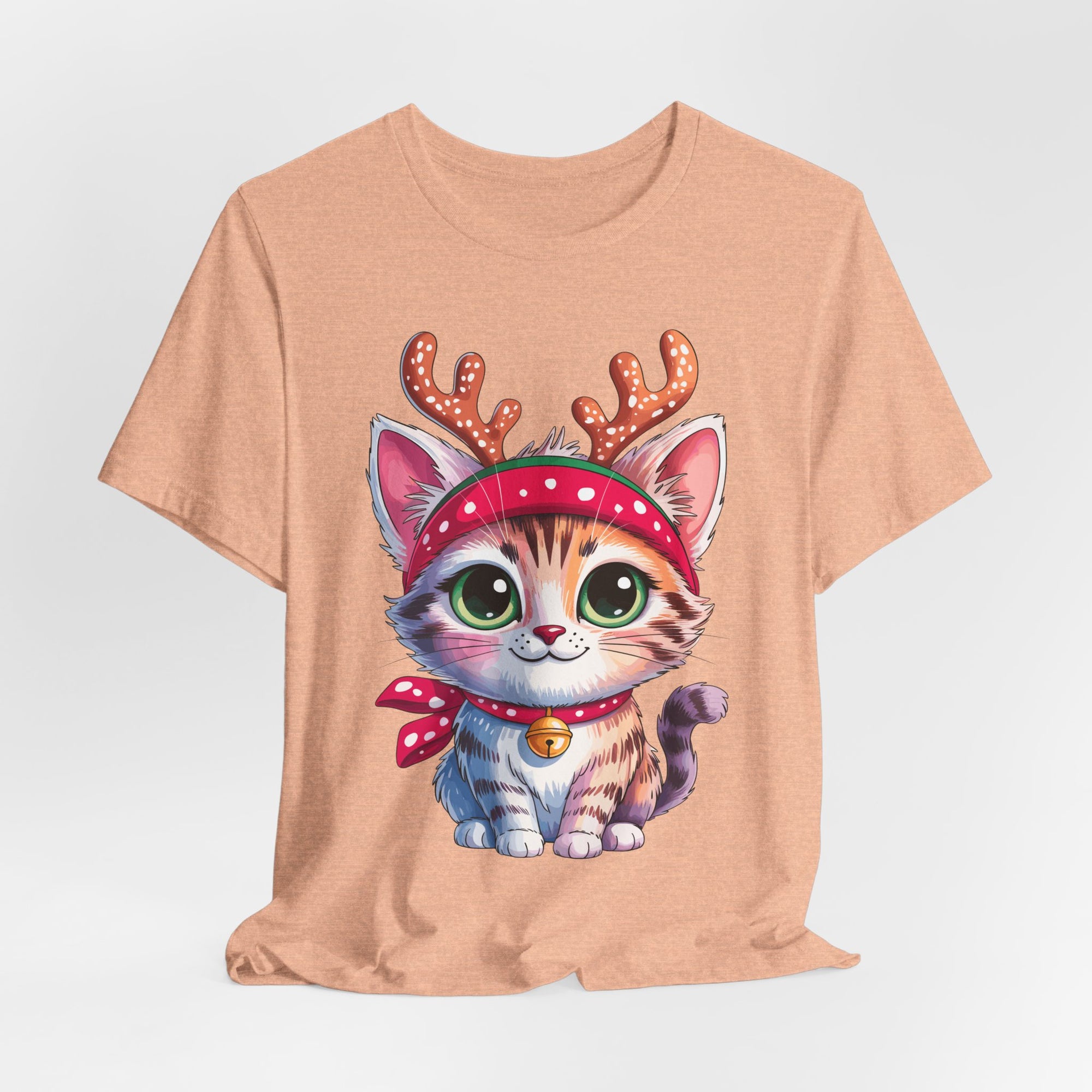 Cute Cat Holiday Tee Shirt, Unisex Cat Lover Gift, Christmas T-Shirt, Animal Graphic Tee, Fun Holiday Apparel