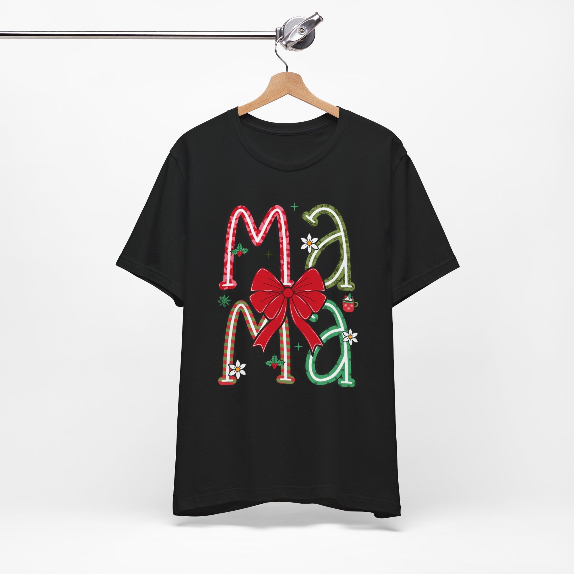 Festive Mama Tee - Holiday T-Shirt, Christmas Gift, Family Gathering, Casual Wear, Mom Shirt