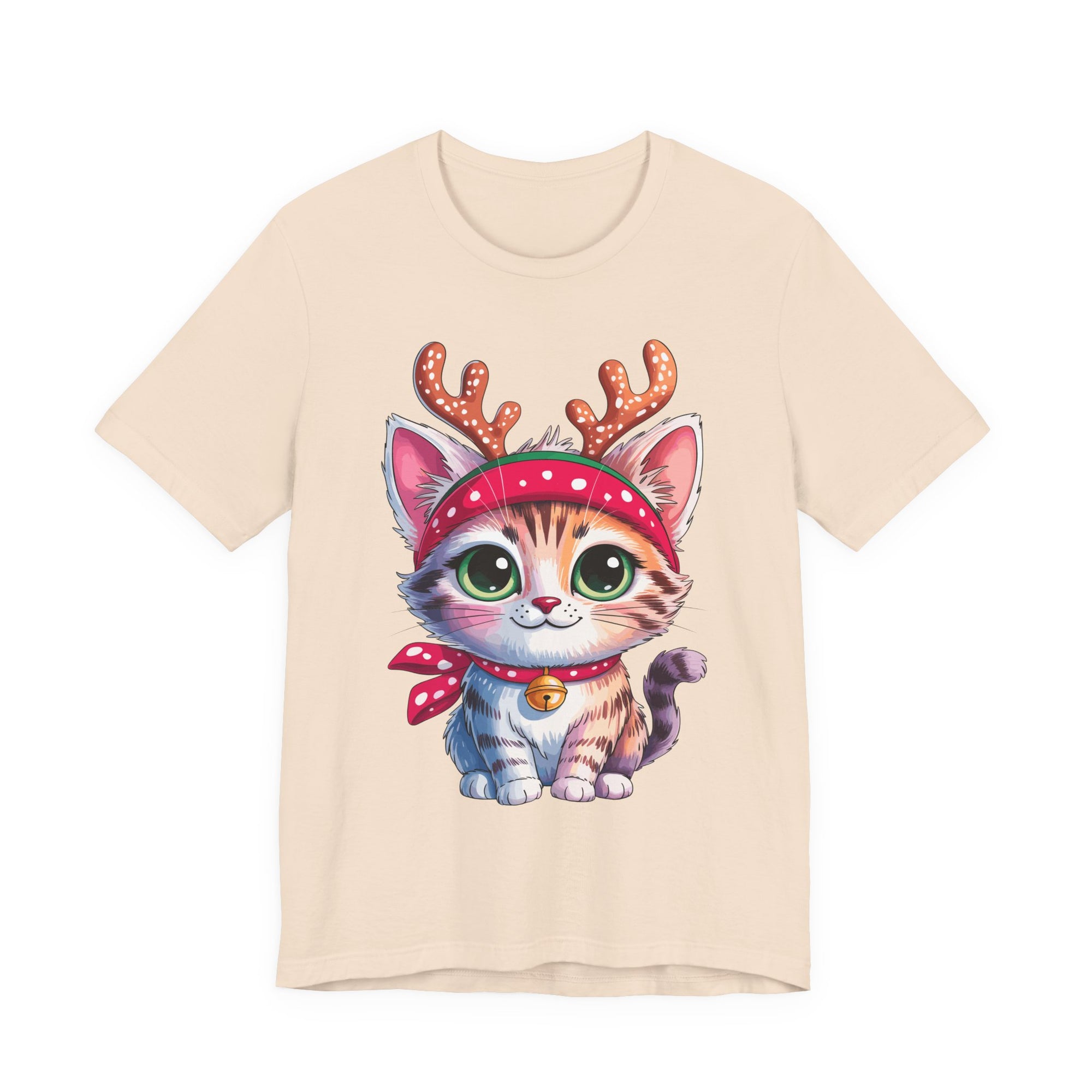 Cute Cat Holiday Tee Shirt, Unisex Cat Lover Gift, Christmas T-Shirt, Animal Graphic Tee, Fun Holiday Apparel