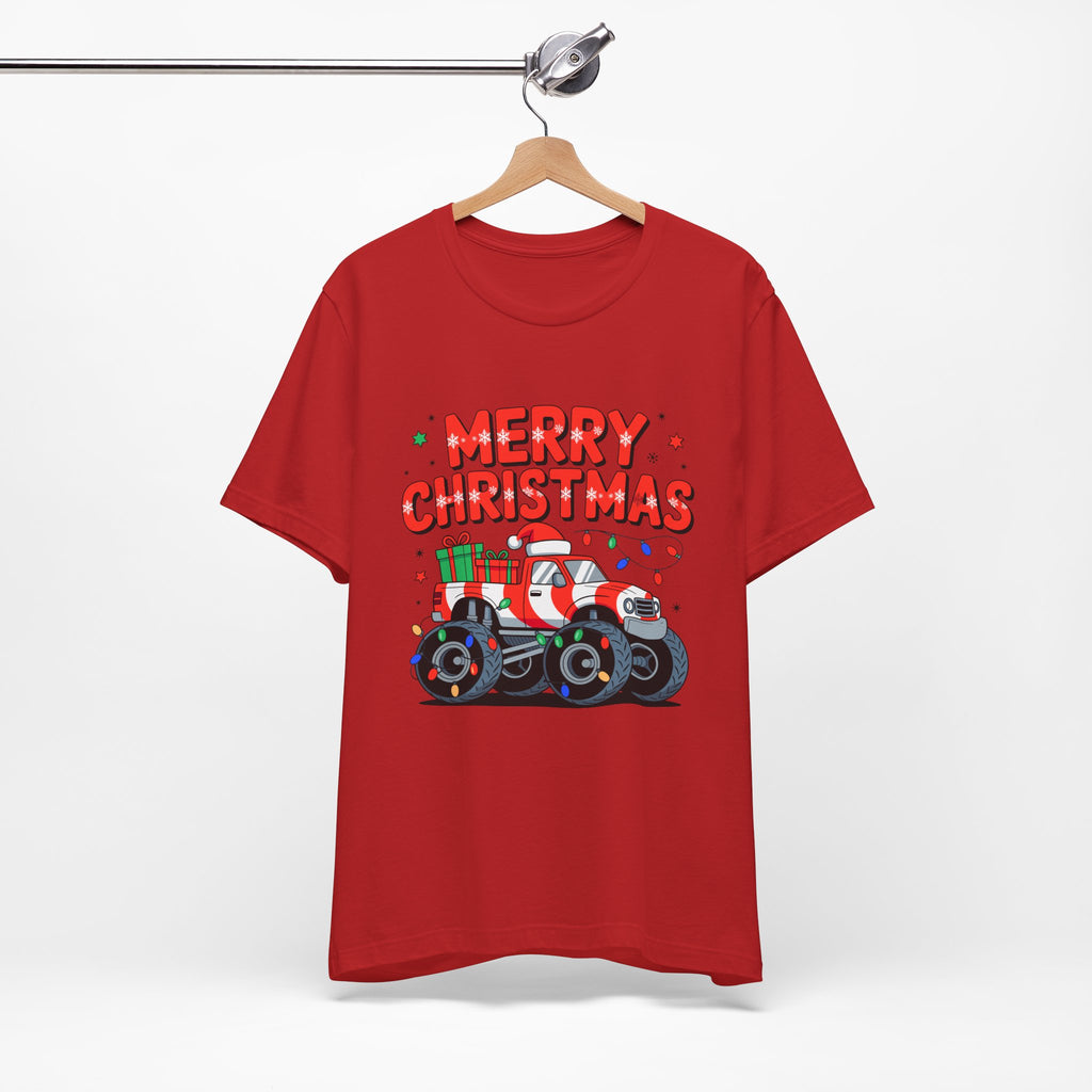 Merry Christmas Monster Truck  Festive Holiday Graphic Shirt