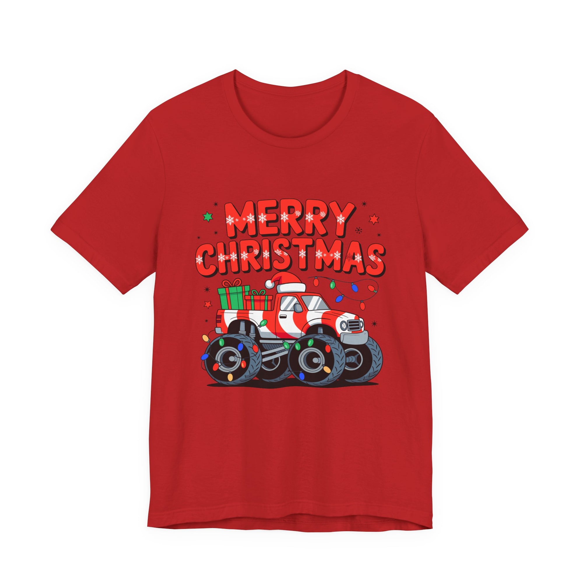Merry Christmas Monster Truck  Festive Holiday Graphic Shirt