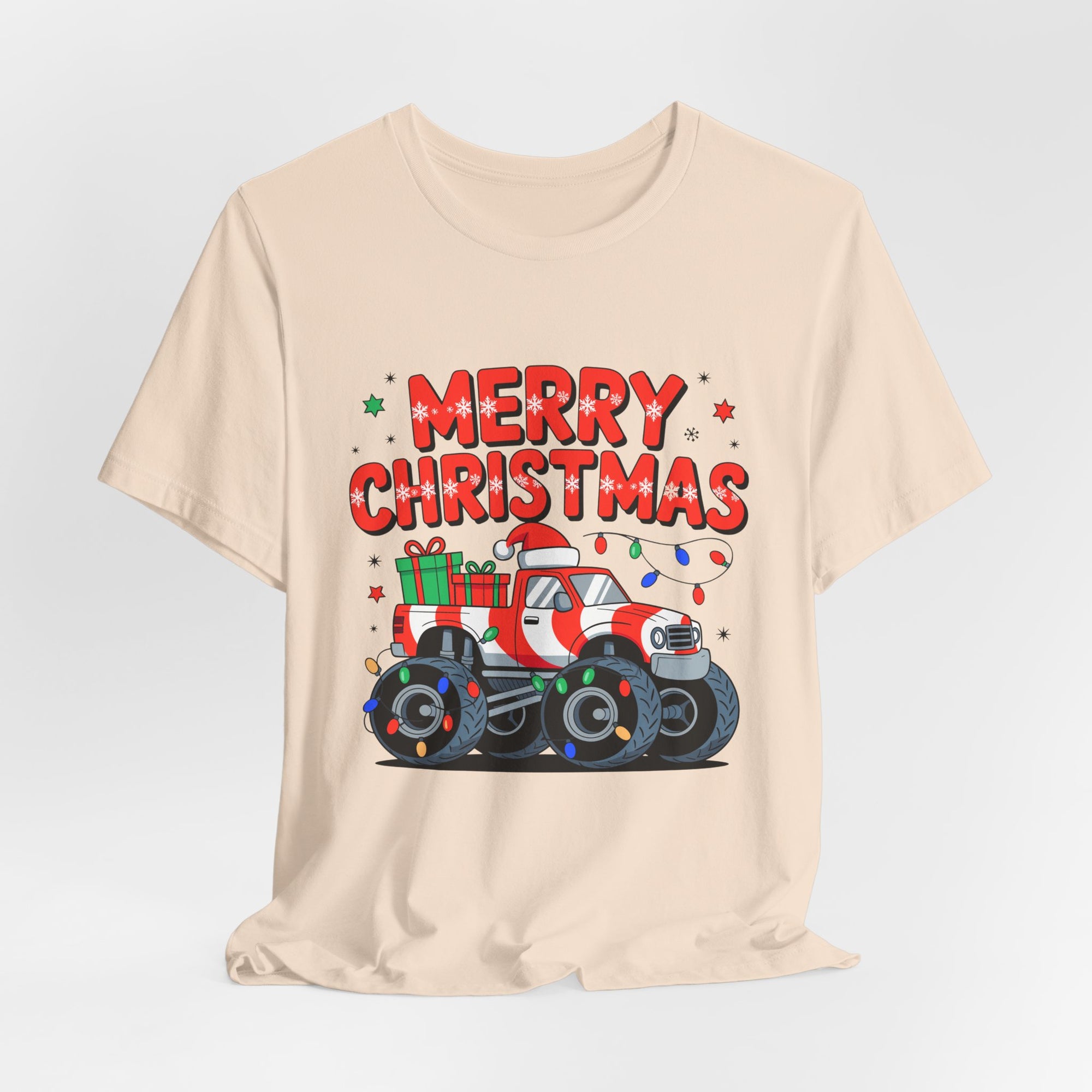 Merry Christmas Monster Truck  Festive Holiday Graphic Shirt