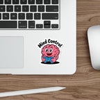 Fun Mind Control Die-Cut Stickers, Gaming Decor, Laptop Stickers, Brain Art, Funny Gift for Gamers, Unique Stickers for Kids