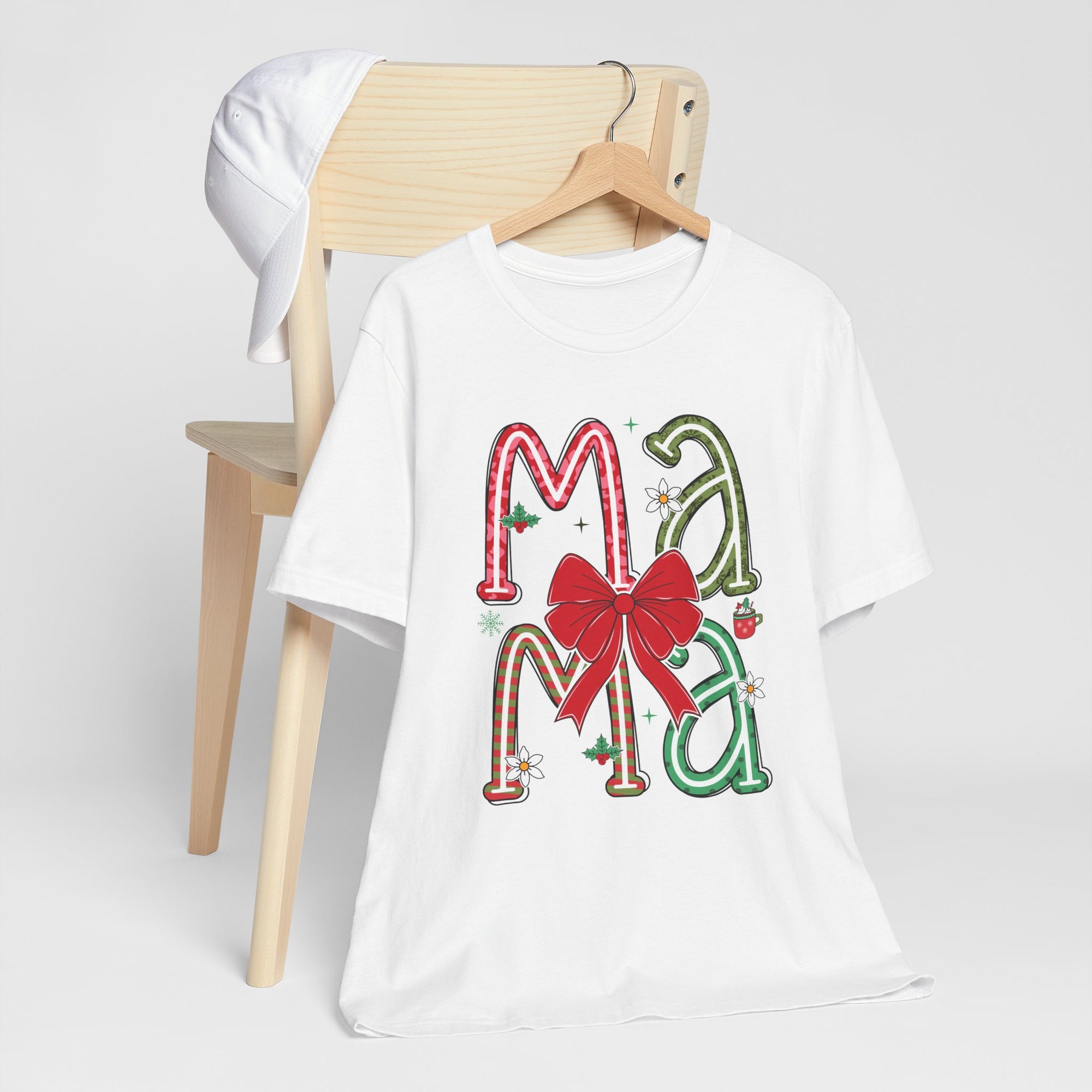 Festive Mama Tee - Holiday T-Shirt, Christmas Gift, Family Gathering, Casual Wear, Mom Shirt