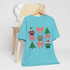 Festive Pet Lover Tee - Christmas Celebration Shirt, Holiday Gift for Dog Owners, Cute Winter Apparel, Paw Print T-Shirt, Unisex