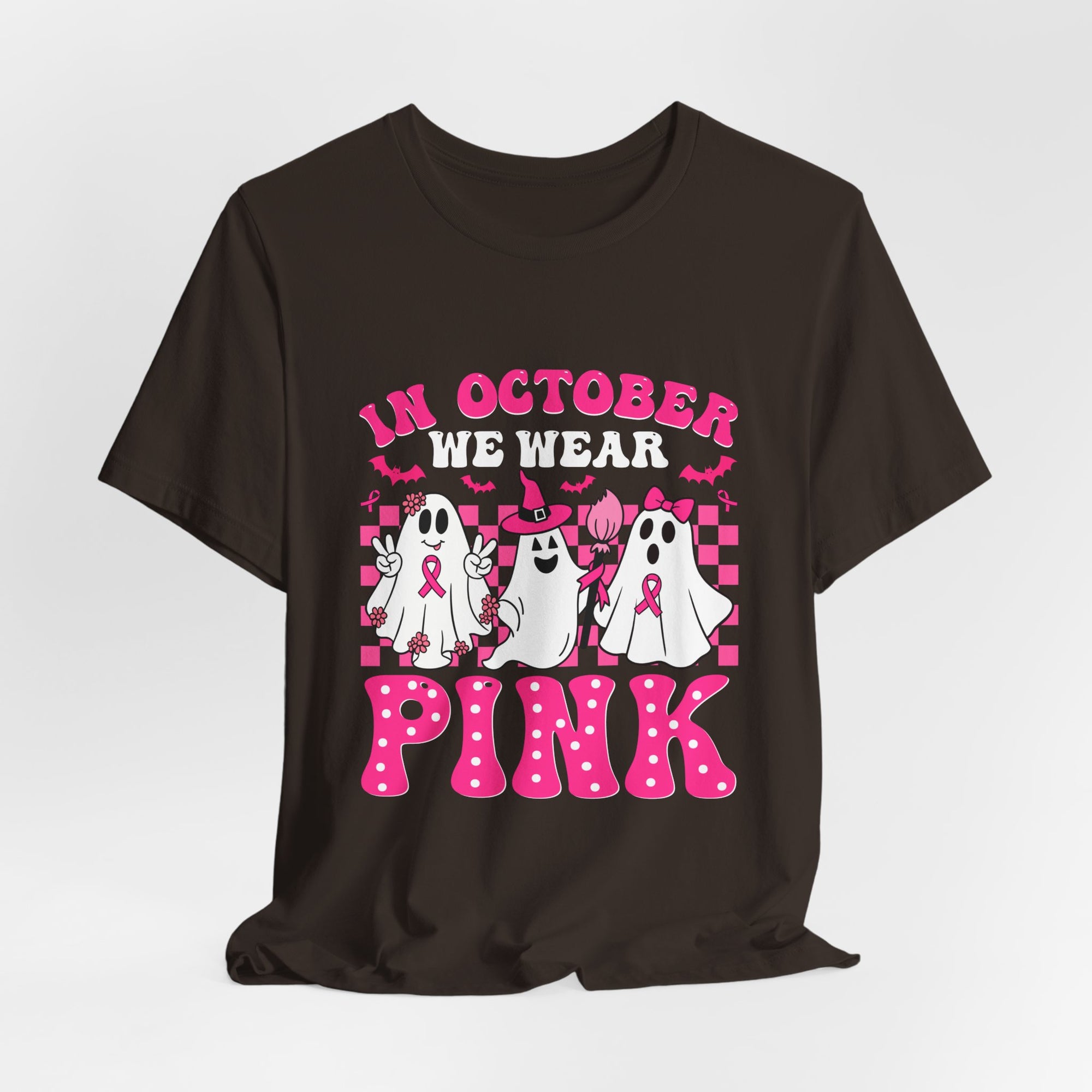 Pink Ghosts October Tee, Halloween Shirt, Unisex T-shirt