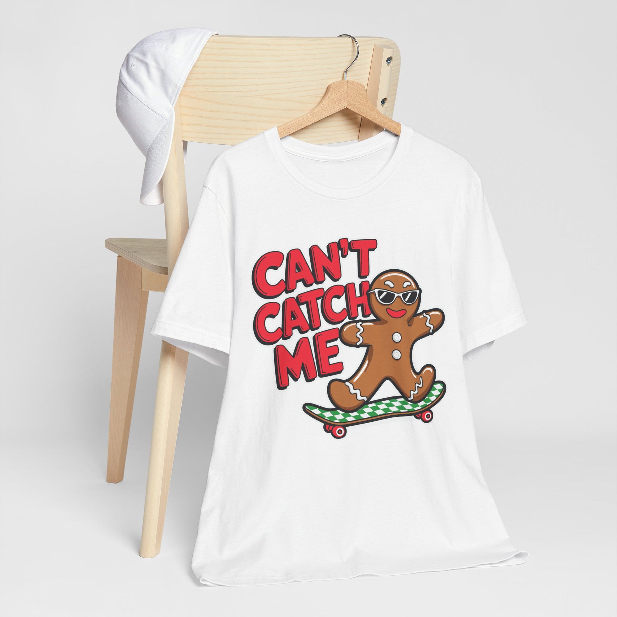 Gingerbread Skateboard Tee, Funny Holiday T-Shirt, Unisex Christmas Gift