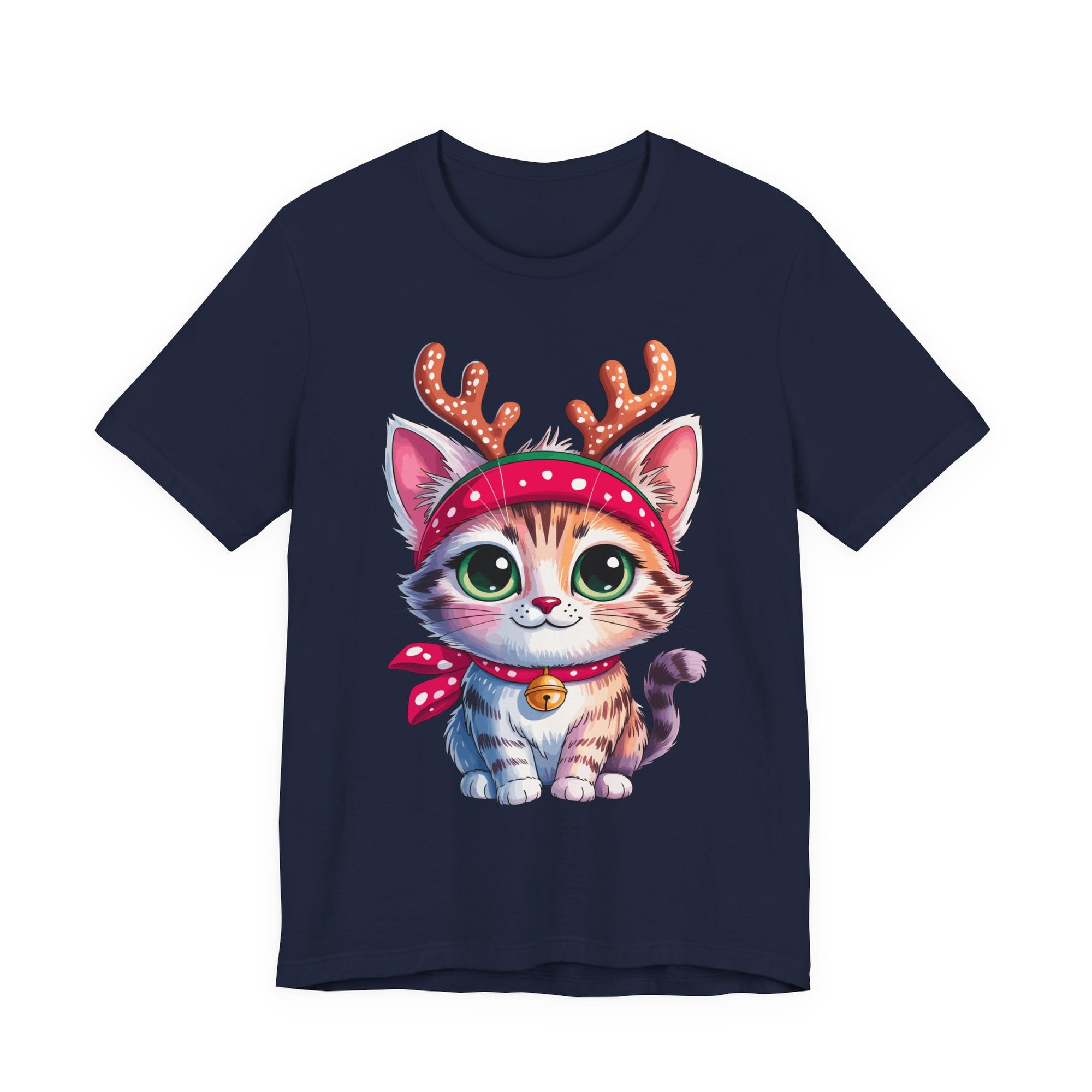 Cute Cat Holiday Tee Shirt, Unisex Cat Lover Gift, Christmas T-Shirt, Animal Graphic Tee, Fun Holiday Apparel