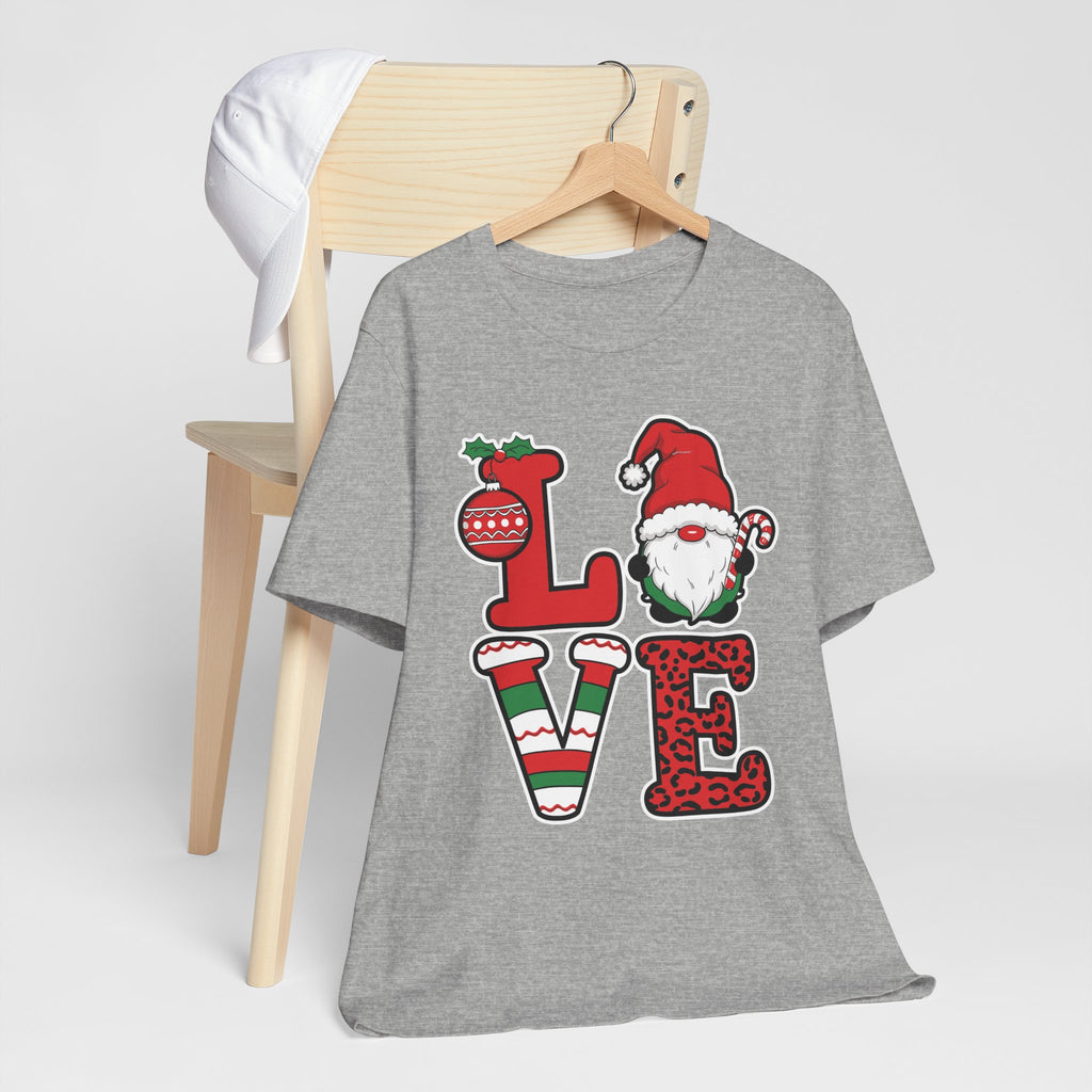 Christmas LOVE T-Shirt / Santa Gnome Holiday Graphic Tee