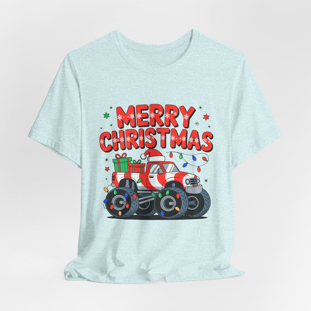 Merry Christmas Monster Truck  Festive Holiday Graphic Shirt