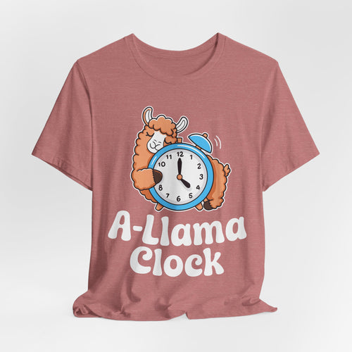 A‑Llama Clock Cute Graphic Tee — Funny Llama Alarm Clock T-Shirt