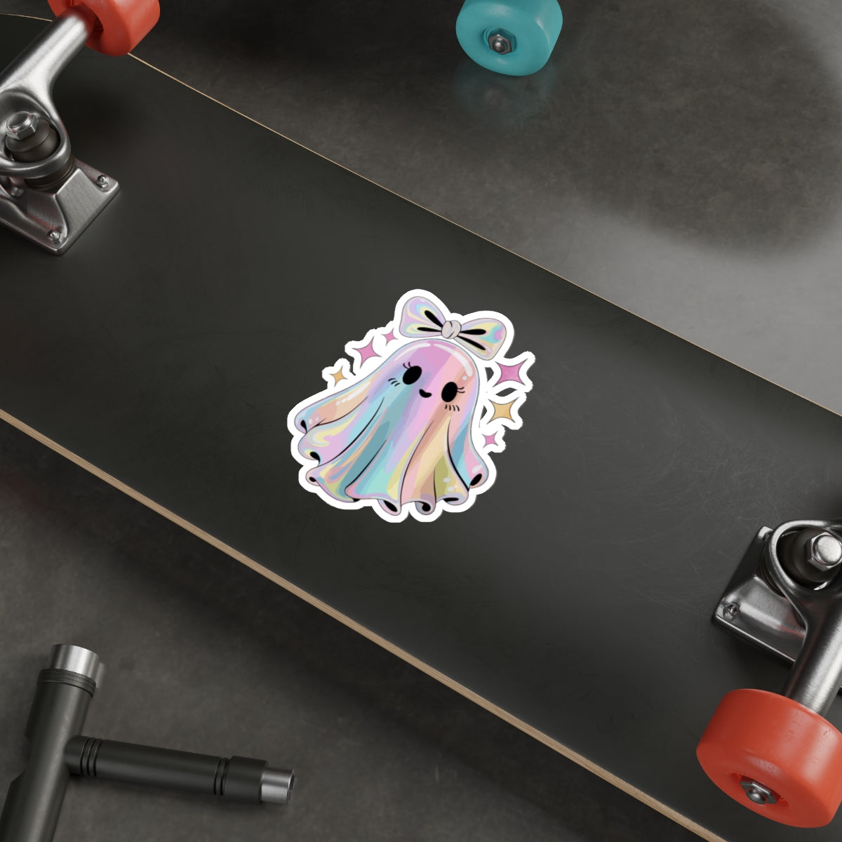 Cute Rainbow Ghost Stickers – Kawaii Halloween Fun Decor