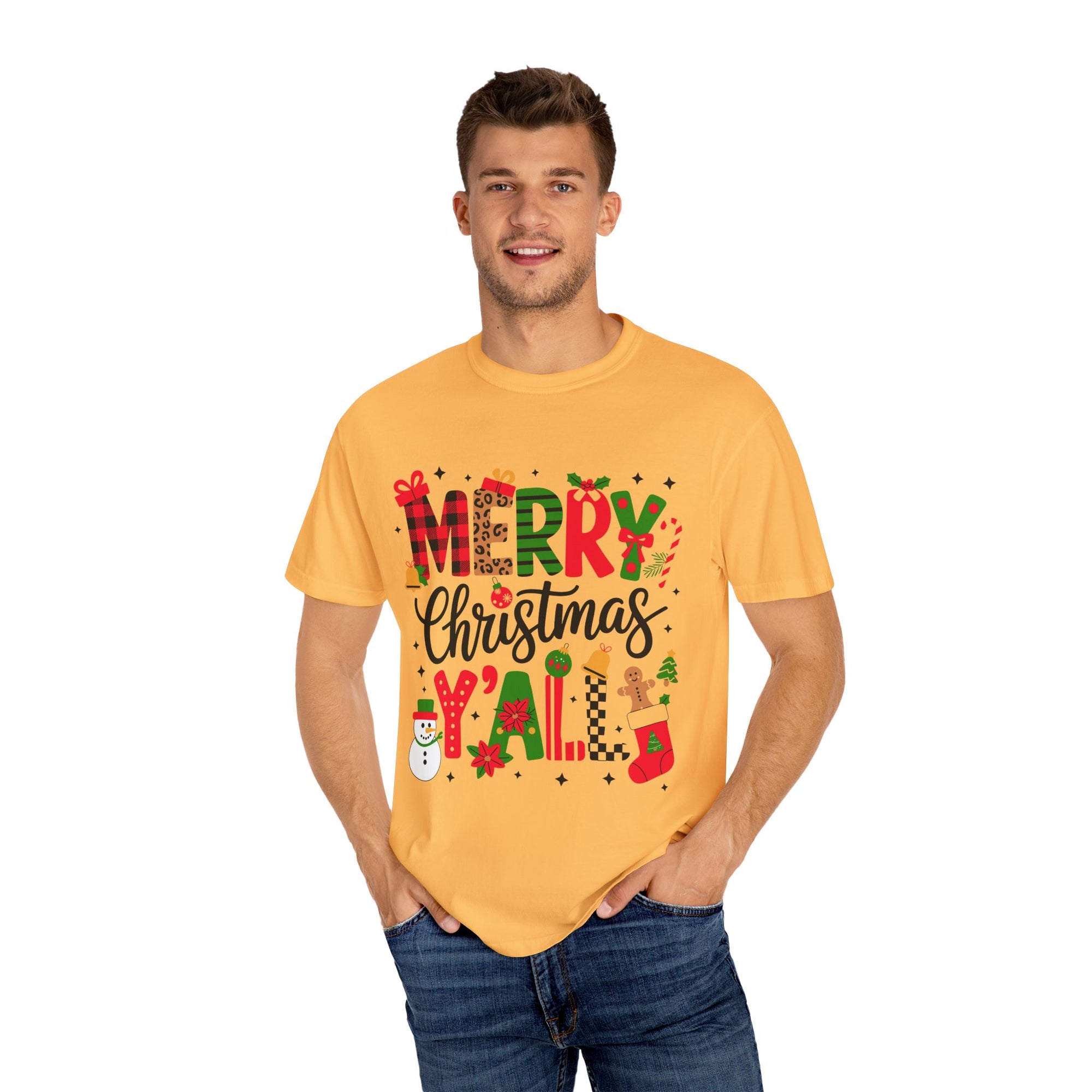 Merry Christmas Y'all T-shirt, Unisex Holiday Tee