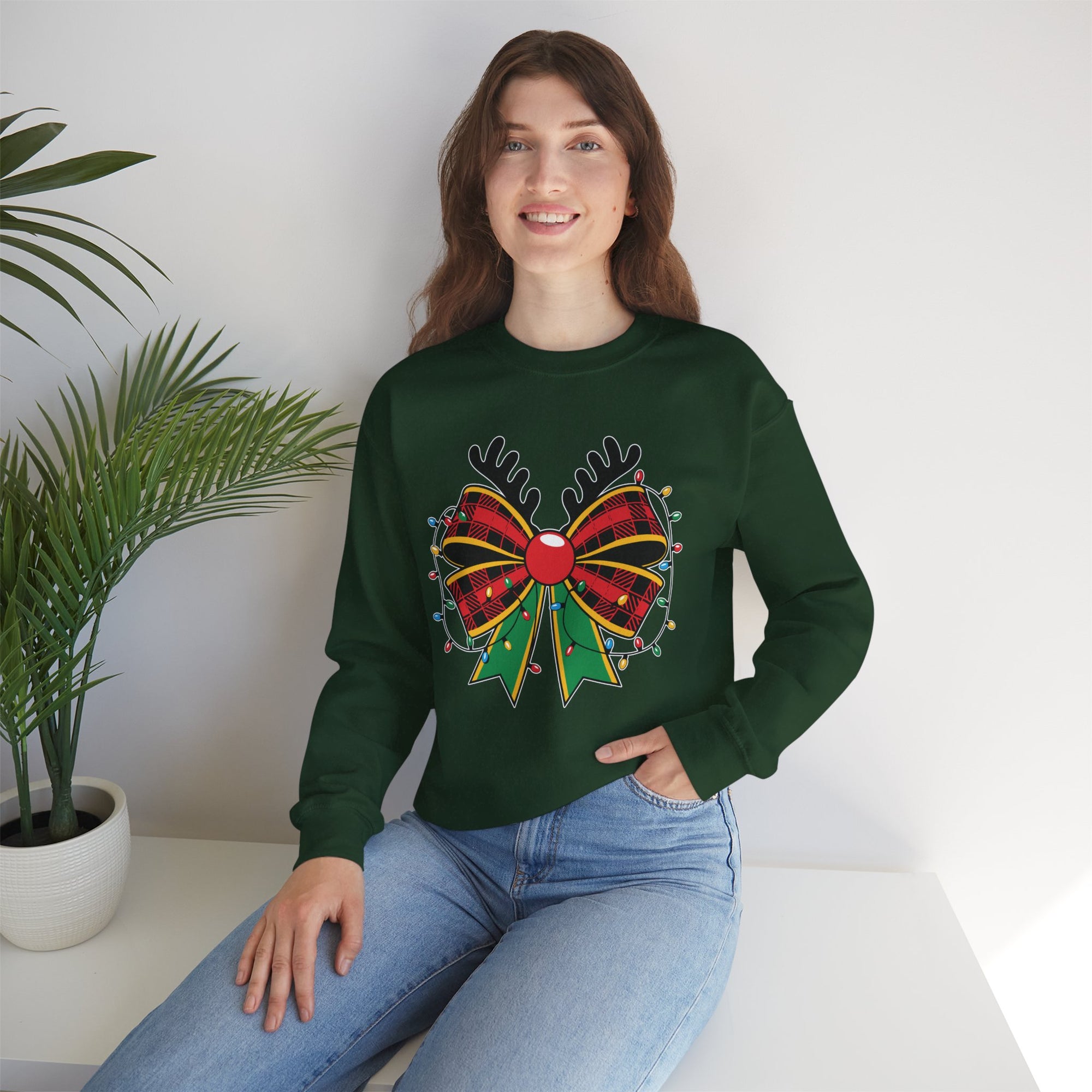 Holiday Reindeer Bow Sweatshirt