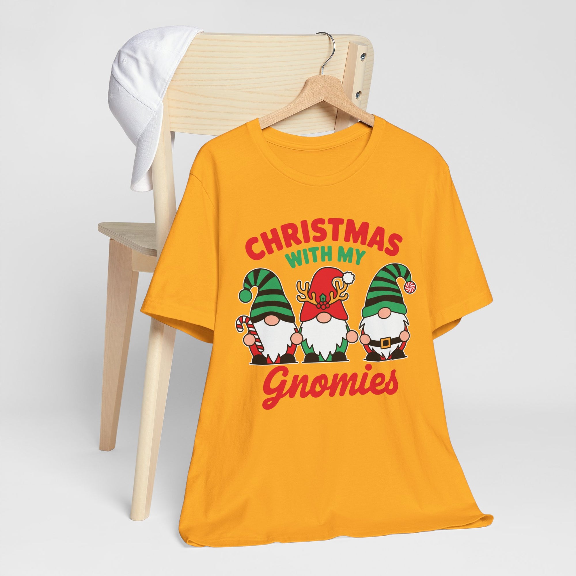 Christmas with My Gnomies Unisex Tee, Holiday Shirt, Christmas Gift, Gnome Tee, Festive Apparel, Cute Christmas T-Shirt